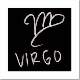 Hand Drawn Virgo Zodiac Signs Posters and Art